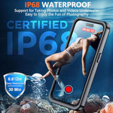 Magnetic For Iphone 14 Pro Case Waterproof,Built-In Screen & Camera Lens Protector[Ip68 Underwater] [Military Grade Shockproof] Full Body Protection Phone Case,Black/Clear