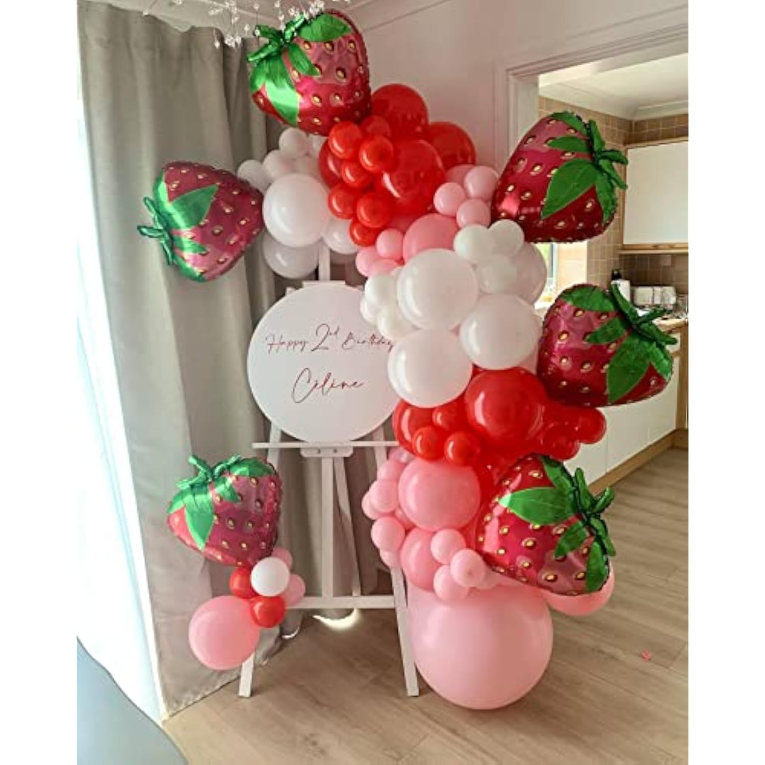 6 Pcs Giant Strawberry Balloons 23" Cute Berry Balloons for 1st Birthday Party