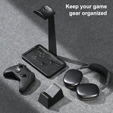 Solid Wood Gaming Headset Stand with Controller Holder - Creative Gift for Teens, Boyfriends, Brothers, and Gamers - Desktop Organization and