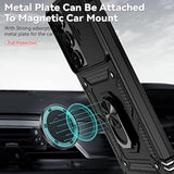 For Samsung Galaxy S23 Ultra Case With Slide Camera Cover Hd Screen Protector [Military Grade Drop Tested] Magnetic Ring Holder Kickstand Protective Phone Case For Samsung Galaxy S23 Ultra 2023, Black