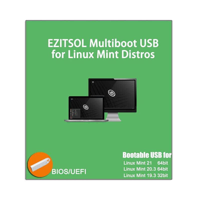 Linux Mint Usb 21 & 20.3 64Bit,19.3 32Bit | 3In1 Bootable Linux Usb For Linux