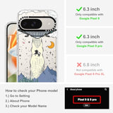 Case For Google Pixel 9 & Pixel 9 Pro, [Buffertech 6.6Ft -Grade Drop Protection] [Anti Peel Off Tech] Clear Tpu Bumper Phone Case Cover Design - Ufo