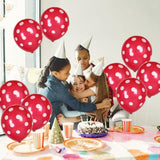 50 Pcs 12" Latex Balloons, Red Polka Dot Balloons For Valentine'S Day