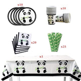 66 Pcs Panda Disposable Tableware Set Panda Party Supplies With Panda Plates Cups Napkins Straws Tablecloth For Kids Baby Shower Birthday Decorations