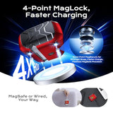 Magarmor Auto-Open For Airpods Pro 2Nd/1St Gen Case With Built-In Magnets, [One-Press Auto-Open] [Compatible With Mag-Safe Charging], Full-Body Mil-Grade Protective With Air-Al Carabiner Red