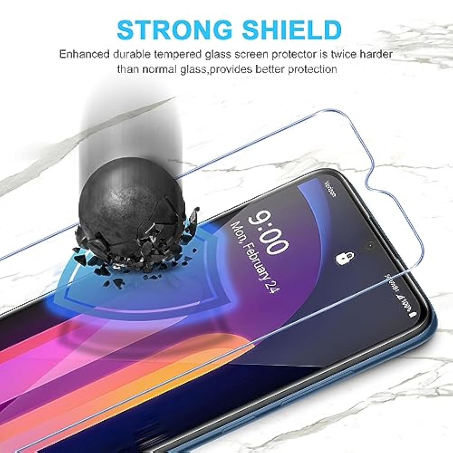 Screen Protector For Lg V60 Thinq 5G / V60 Thinq Uw 5G,3 Pack 9H Tempered Glass Hd Transparency Protective Film,Easy To Install,Bubble-Free,Fingerprint Reader And Case Friendly