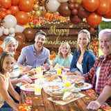 Thanksgiving Balloon Arch Kit 146pcs Orange Brown Balloons with Banner for Autumn Harvest Party