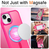 Magnetic For 15 Plus Case, 15Plus Phone Case Compatible With Magsafe, Translucent Matte Protective Cover Shockproof Women Girl Cute Case For 15Plus 6.7", Hot Pink