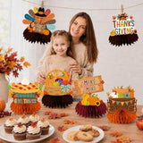 Thanksgiving Table Decor,12Pcs Turkey Pumpkin Fall Centerpieces for Tables