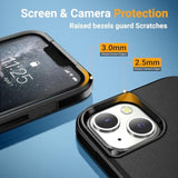 For Iphone 13 Case [Heavy Duty Protection][Military Grade Drop Protection][Shockproof] With Non-Slip Removable Phone Case 6.1''-Black