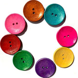 100Pcs/Pack Wood Colorful Buttons Natural Horn Shape 2 Hole Scrapbooki