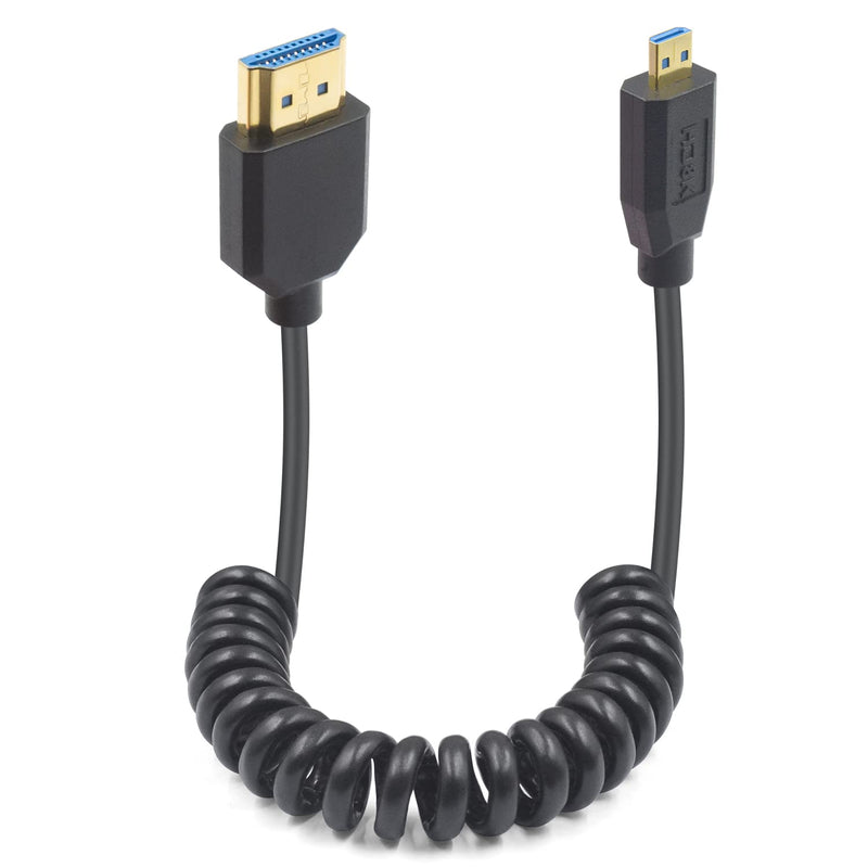 8K Micro Hdmi To Hdmi Coiled Cable, 48Gbps Hdmi To Micro Hdmi 2.1 Version, Ult