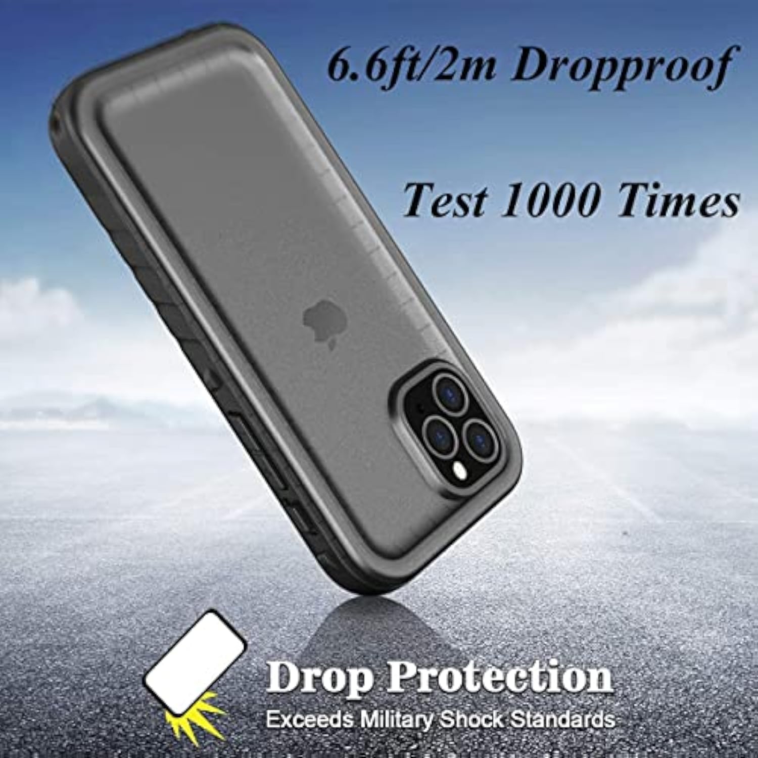 Waterproof Case For Iphone 11 Pro Max Underwater Shockproof Full-Body Rugged Bumper Sealed Case With Built-In Screen Protector For Iphone 11 Pro Max 6.5 Inch-Black