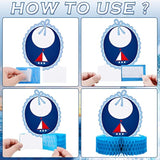 9 Pcs Nautical Baby Shower Decorations Nautical Baby Boy Honeycomb Cen