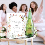 Baby Shower/Bridal Shower/Wedding Decoration Sign- Cards And Gifts Thank You, Baby In Bloom Love Is In Bloom Decorations, Floral Boho Pink Flower (8 X 11 Inch) Bss03