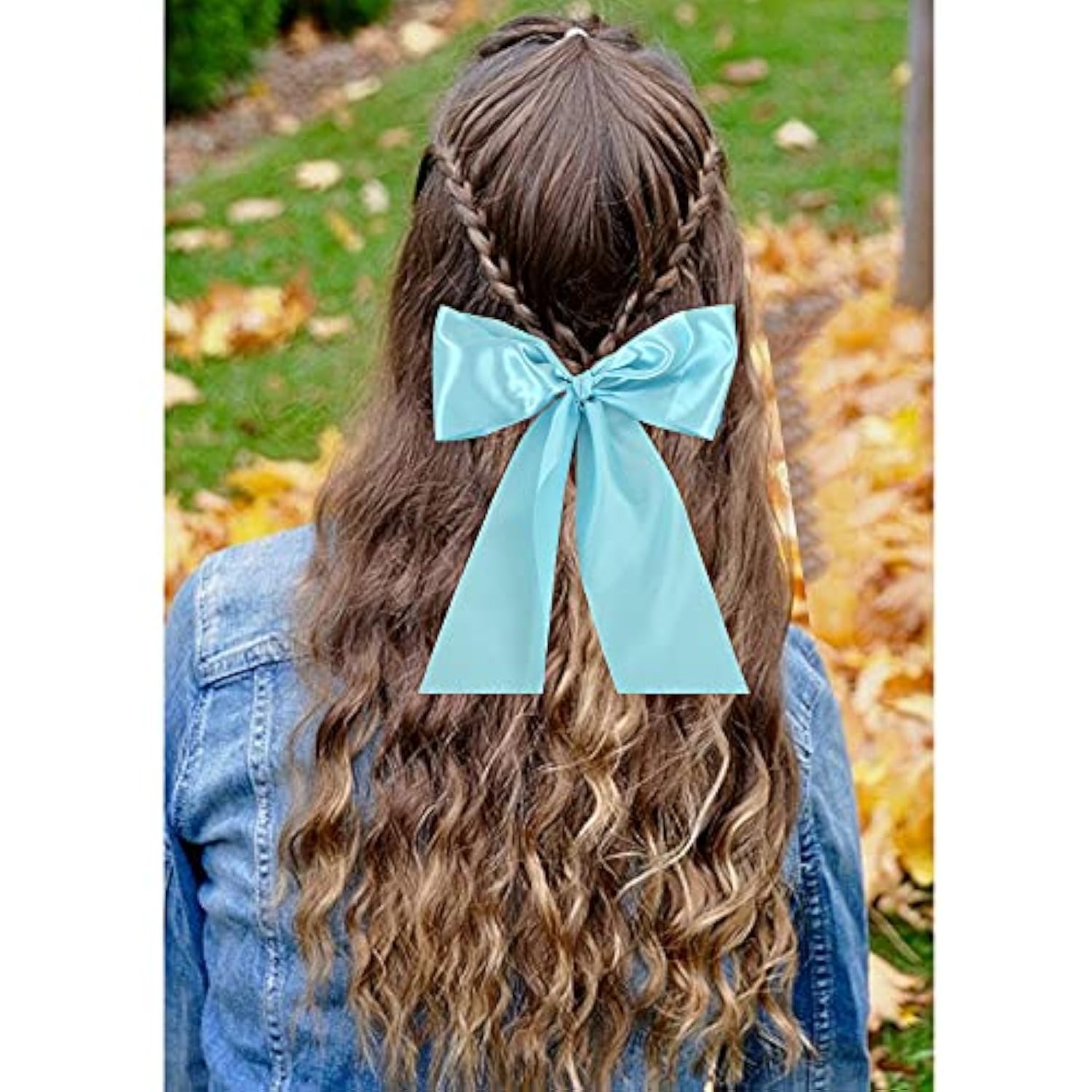 4 Inch Wide Light Blue Solid Satin Ribbon 22Yd Fabric Large Ribbon For