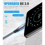 Usb C Cable 3.1A Fast Charging [3Pack,6.6Ft+3.3Ft+1.5Ft], Usb-A To Usb-C Charg