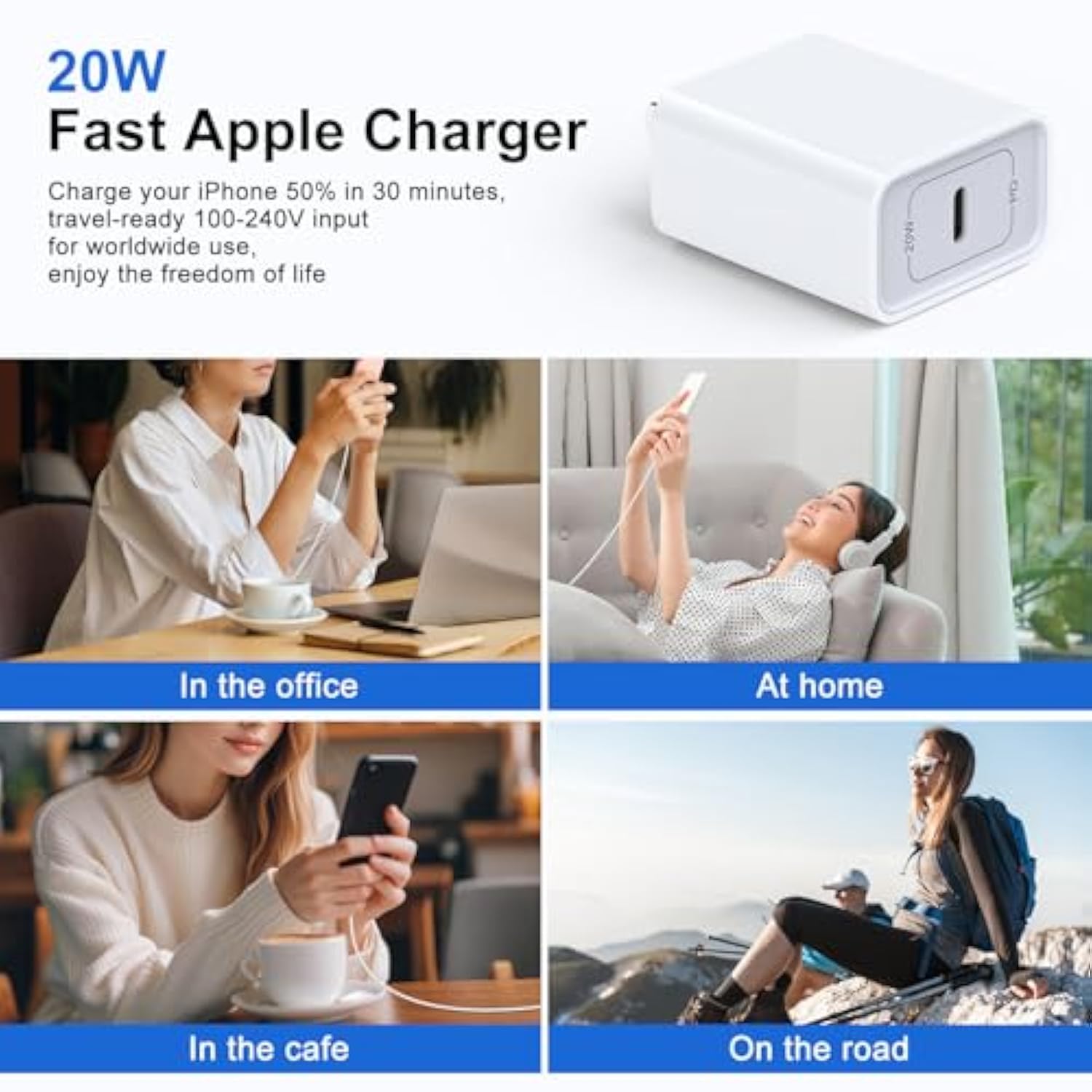 For Iphone 16E Usb C Super Fast Charging Wall Charger Block For Samsung Galaxy S25 Ultra,S25 Plus,S24,A16,A26,A15,A25,A14,S23,S22,S21,A56,Z Fold7,Watch 7,Google Pixel 9Pro,Moto Android Type C Charger