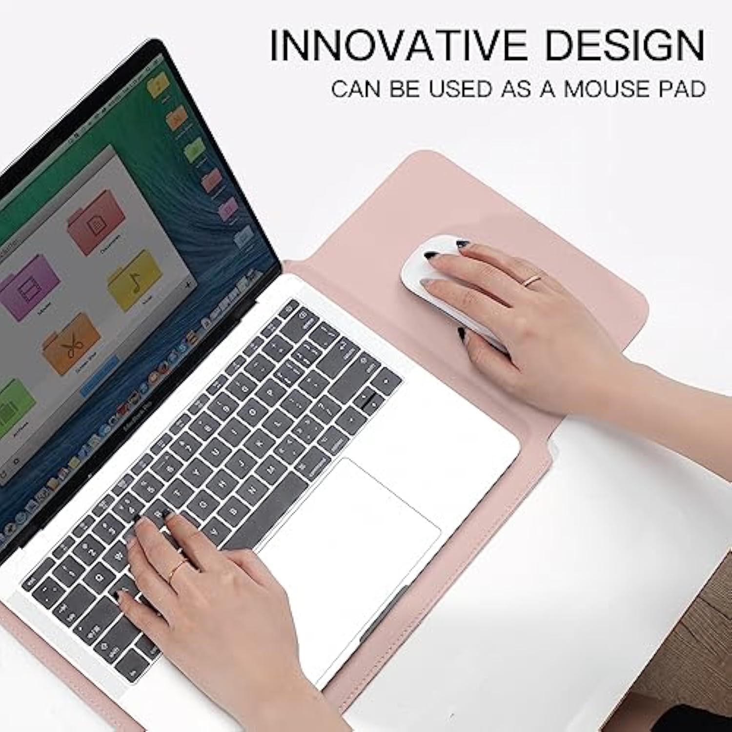 Laptop Sleeve Bag Compatible With Macbook 12 A1534/Air 11 13 M1 A2337/Pro 13 A2338, 11.6-12.3 Acer Chromebook/Hp Stream/Asus/Surface Pro 8/7/6/X/5/4/3, Pu Bag With Small Case, Pink