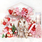 146 Pcs Christmas Balloon Garland Kit Red, Pink & White Candy Cane Arch