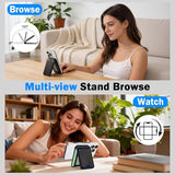 MagSafe Compatible Card Holder with Adjustable Stand for iPhone 17/16/15/14/13/12 Series RFID Protected Wallet Case with 180° Rotatable Stand Fits