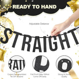 40th Birthday Decoration Straight Outta 1985 Banner and Cake Topper Black