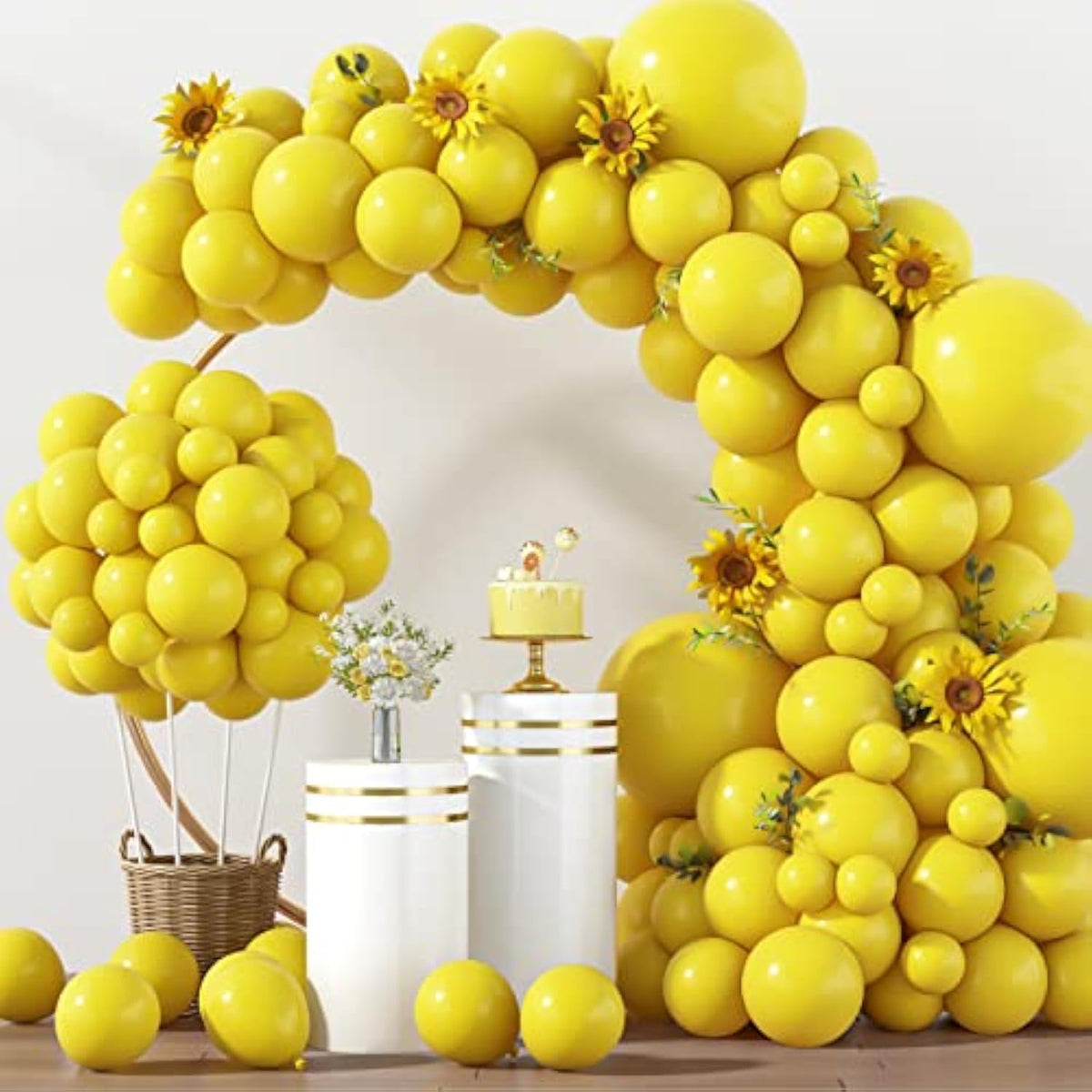 Yellow Balloon Garland Kit: 129 Piece Party & Event Decor