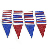 Red White Blue Patriotic Triangle Flag Banner Fourth Of July Decorations 4Th July Garland Pennant Bunting Decor Memorial Day Usa Party Decorations For Independence Day Parade