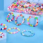 1000Pcs Polymer Clay Beads Bracelet Making Kit, 24 Style Cute Fun Beads Fruit Flower Animal Cake Butterfly Heart Beads Charms For Jewelry Necklace Earring Making Diy Accessories For Women Girls