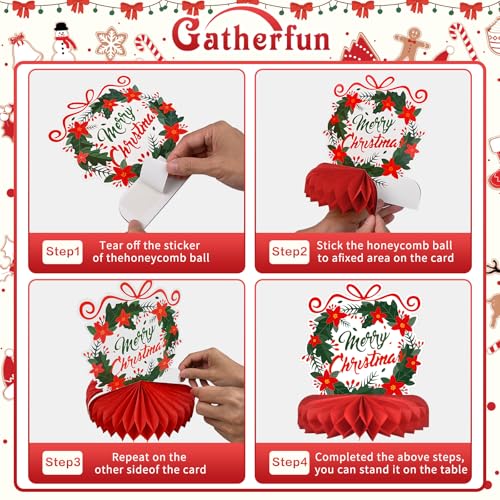 Merry Christmas Party Decorations Bundle - Includes Festive Christmas Honeycomb Centerpieces ?Santa Claus Snowman Table Toppers, Perfect for Classroom Decor, Christmas & Winter Birthday Party Supplies