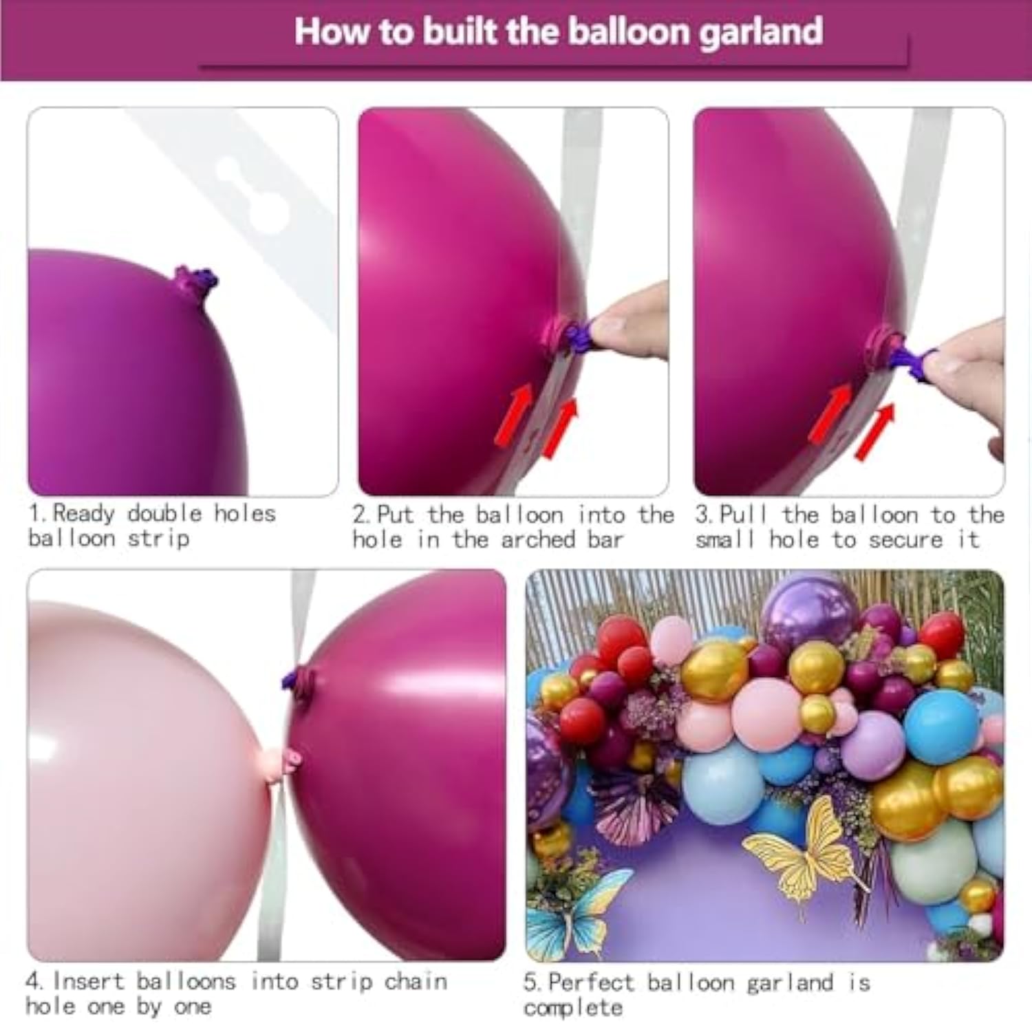 Orange Red Balloon Arch Kit Burgundy Pink White Balloons for Baby Shower Birthday Party