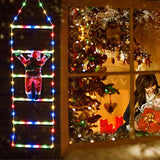 Christmas Decorations Led Ladder Lights With Climbing Santa Claus, 2.5Ft Indoor Christmas Decorative Lights - 8 Modes Xm