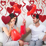 30 Pcs Valentine'S Day Heart Swirl Hanging Decorations Glitter Red Hanging Heart Swirl Decorations For Valentine'S Day Wedding Bridal Shower Anniversary Engagement Party Decorations