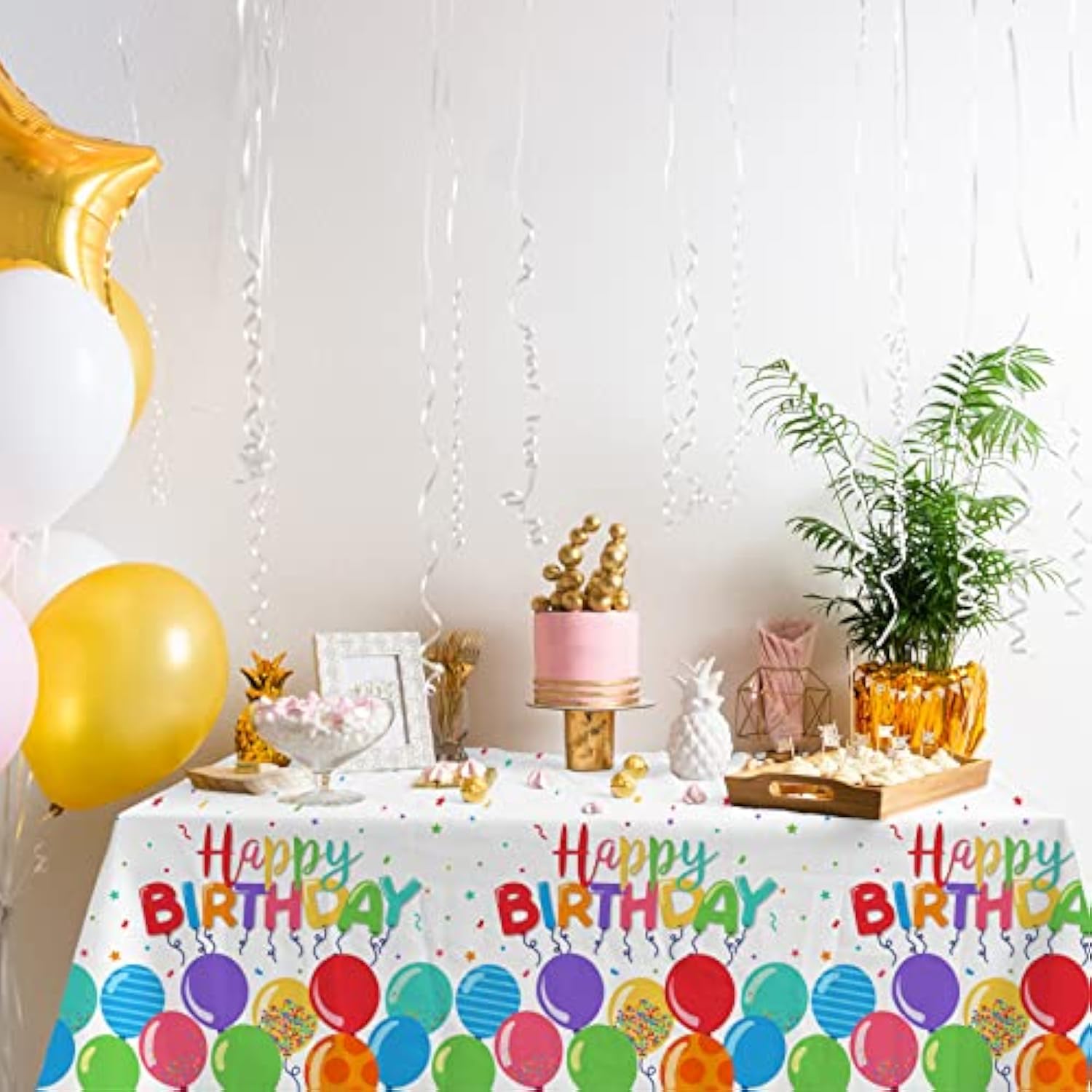 Birthday Disposable Tablecloth, Plastic Table Cover For Kid’S Birthday Party, 54”X108”, 3 Pcs