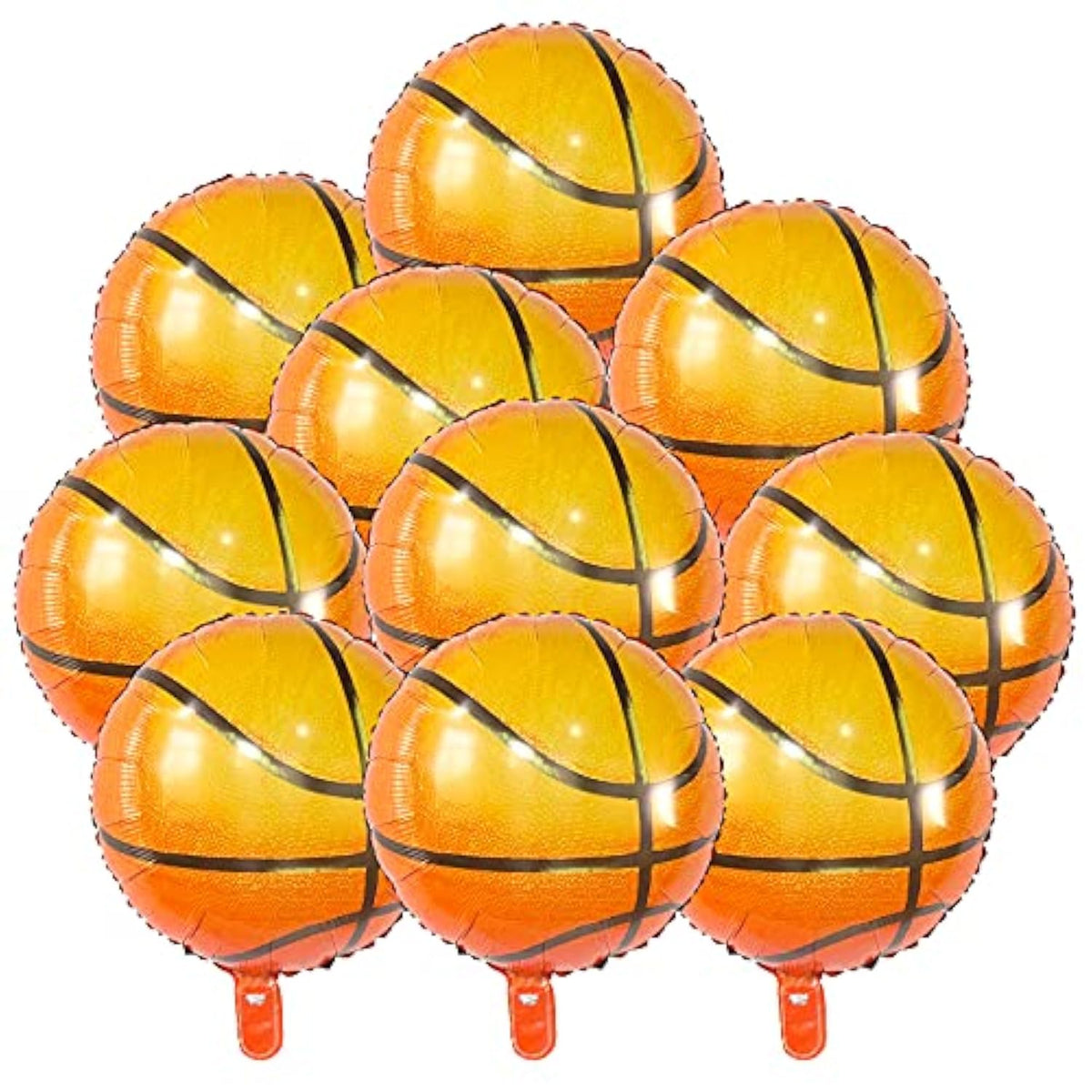 18" Basketball Foil Balloons 10pcs Sports Theme Birthday Party Decorations