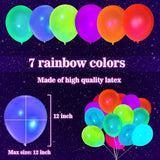 100-Pcs UV Neon Glow Balloons for Blacklight Parties & Decorations