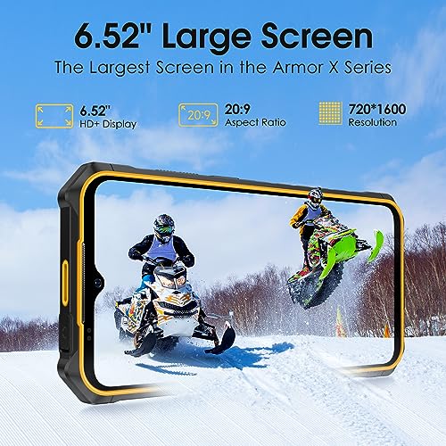 Armor X13 Rugged Phone, 12+64GB, 50MP Rear Camera, 24MP Night Vision Camera, Android 15 OS Rugged Smartphone, 6.52 Screen, 6320mAh, NFC, GPS, Dual 4G