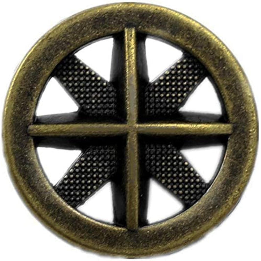 15 Pieces Asterisk Metal Antique Brass Color Metal Shank Buttons. 20Mm
