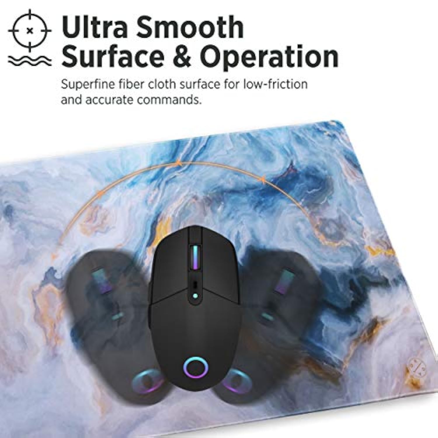 Large Gaming Mouse Pad, Extended Xxl, (35.4X15.7X0.11 In), Long Non-Slip Rubber Base Mousepad, Stitched Edges, Waterproof Keyboard Desk Mat For Game, Work, Office, Home Decor (Deep Blue Ocean)