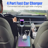 Mini Usb C Car Charger, Bifurcated 4-Port Dual Pd 30W & Qc 18W Phone Car Charger Fast Charging Cigarette Lighter Adapter For Iphone 16 15 14 13 Pro Max, Ipad, Samsung S24 S23 S22, Pixel 9 8, Android