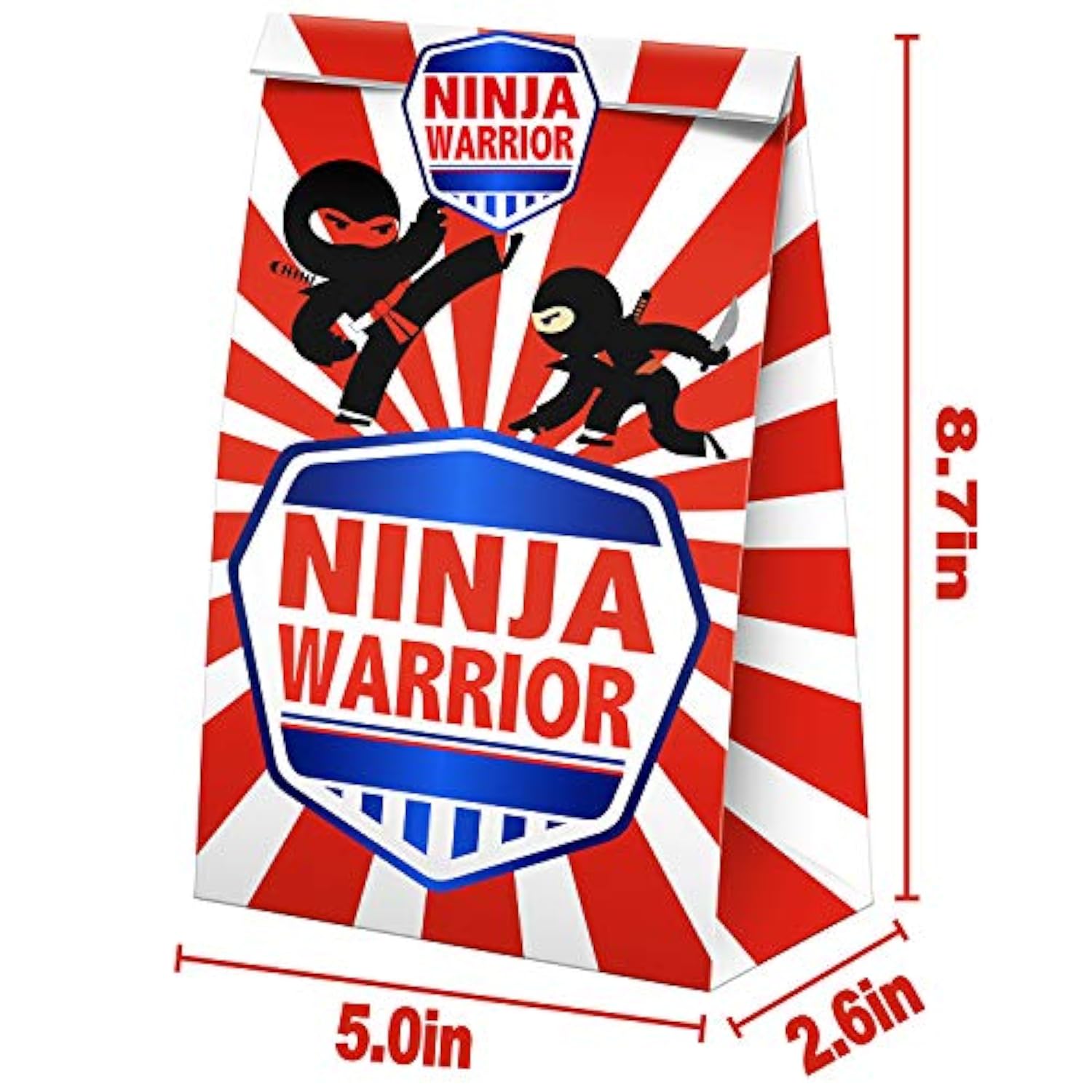 Ninja Goodie Bags - 24 Pcs Ninja Party Favors Candy Bags With Stickers, Ninja Goody Gift Treat Bags Ninja Themed Birthday Party Supplies