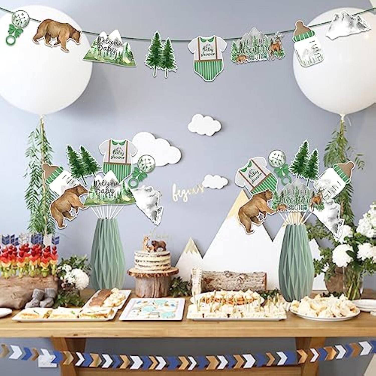 24 Set Adventure Baby Shower Centerpiece Sticks Let The Adventure Begi