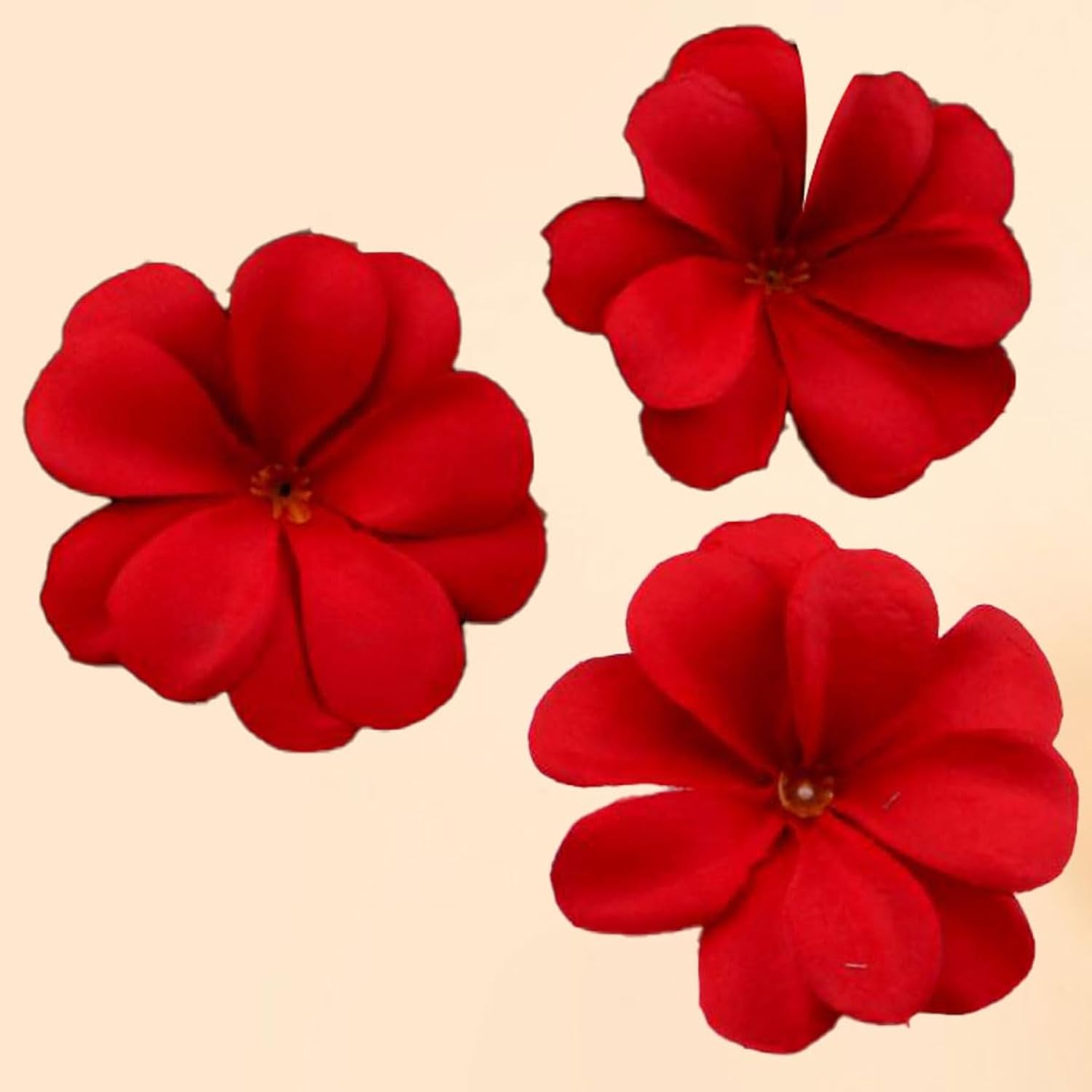 120 Pcs Artificial Plumeria Rubra Hawaiian Flower Petals Silk Flowers For Diy Hair Accessories Home Wedding Party Decoration,Red