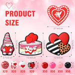 300 Pcs Valentine'S Day Wood Silicone Beads For Jewelry Making Valentine Day Love Heart Gnome Buffalo Plaid Leopard Wooden Beads 16Mm Rustic Farmhouse Beads For Holiday Diy Craft Home Decor