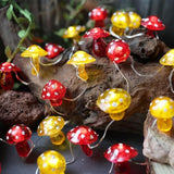 Mushroom Décor Fairy String Lights-3D Mushroom Lights Usb Plug In Or Battery Operated 7Ft 20 Led With Timer And Dimmer-