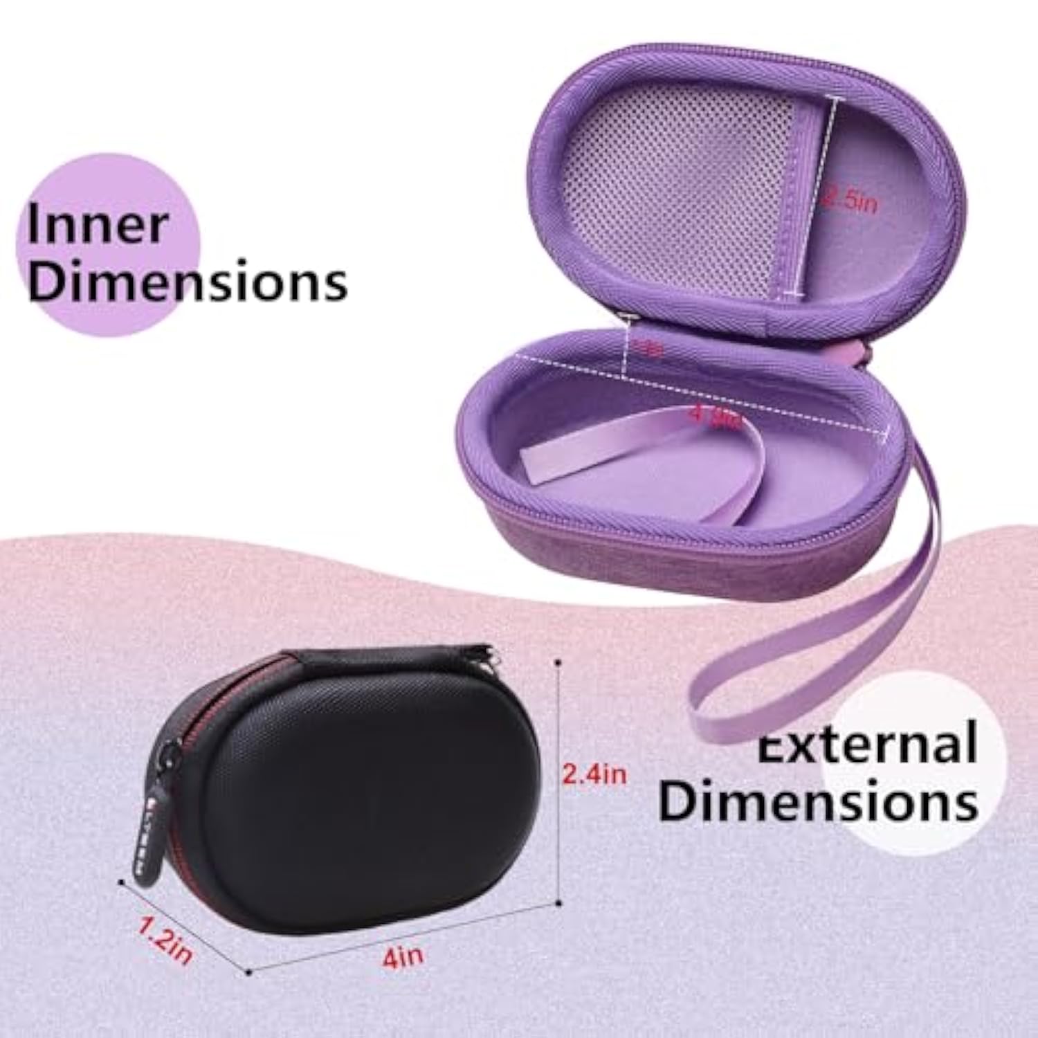 Eva Hard Case For Logitech Pop Mouse- Protective Carrying Storage Bag (Pink)