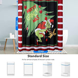 Aoderti Christmas Grinch Shower Curtain With 12 Hooks, 72''X72'' Waterproof Polyester Christmas Bathroom Decorations Shower Curtains For Bathroom, Heavy Weighted Hem, Machine Washable, Quick Dry