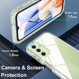 For Samsung Galaxy A14 5G Case, Samsung A14 5G/4G Phone Case With Built-In Screen Protector, 360° Full Body Military Grade Drop Protection Silicone Bumper Cover Case For Samsung A14 (Clear)