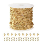 5M Gold Plated Necklace Chain For Jewelry Making 304 Stainless Steel Paperclip Chain Roll With Lobster Clasps And Jump Rings For Men Women Making Jewelry Craft Support Jewelry Findings