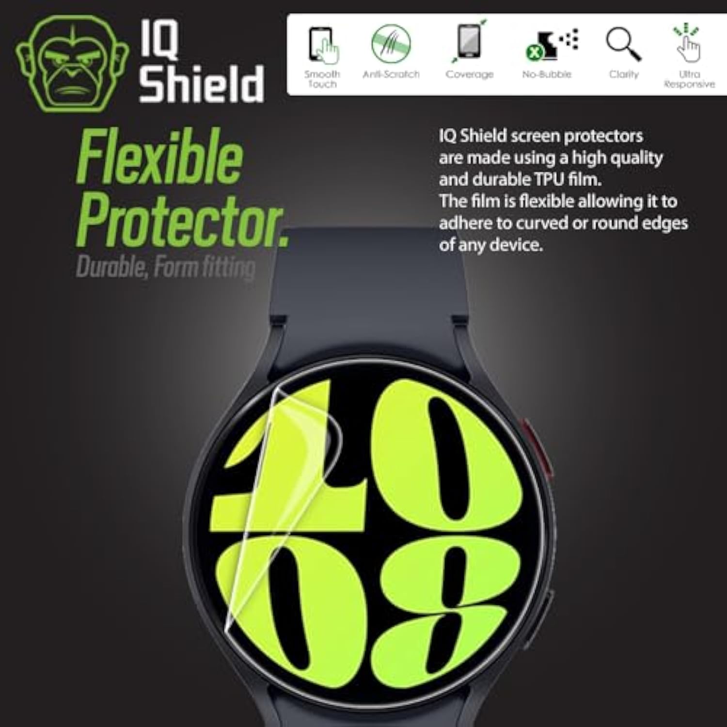 Screen Protector Compatible With Samsung Galaxy Watch 7, 6, 5, 4 (40Mm) / Watch Fe (40Mm)(6-Pack) Anti-Bubble Clear Tpu Film